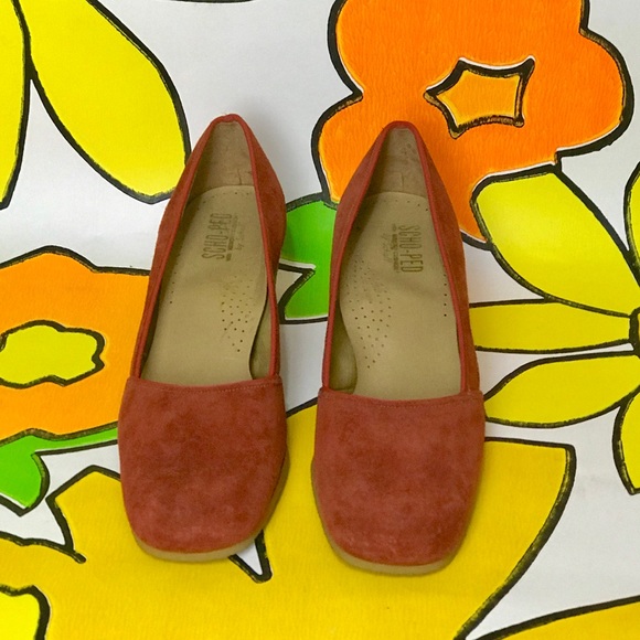 Deadstock 70s espadrilles wedges burnt sienna 6 - Picture 3 of 6